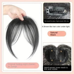 ( Black ) Natural Look Women's Clip-In Bangs Hair Topper